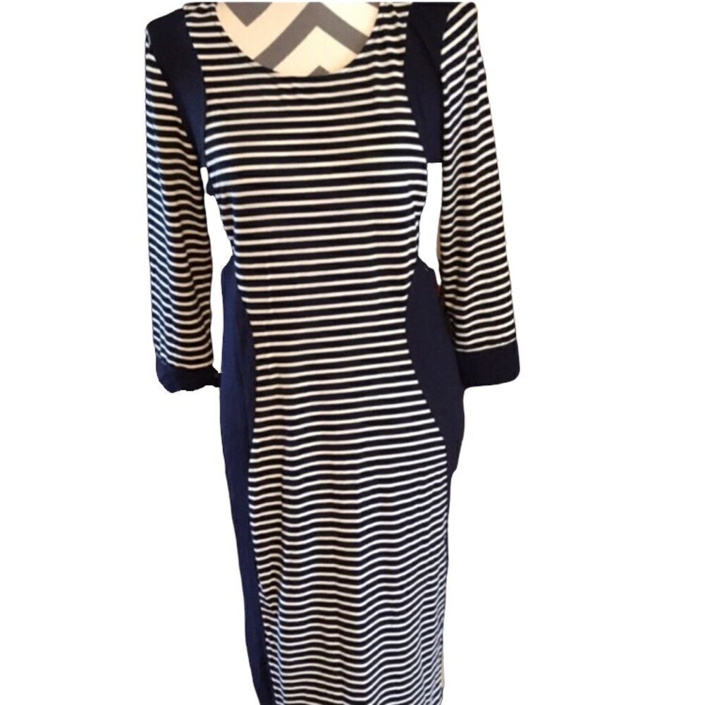 Milano Dress Size Small Navy & White